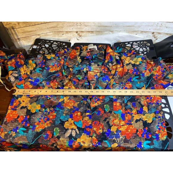 Vintage Top Jacket Blouse by Cali a Division of Carry Back Ltd Size 18W Floral - Picture 8 of 11